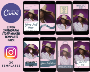 20 Linen Theme | Canva Instagram Story Template Pack | Small Business Branding | Art | Food | Lifestyle | Personal Branding |
